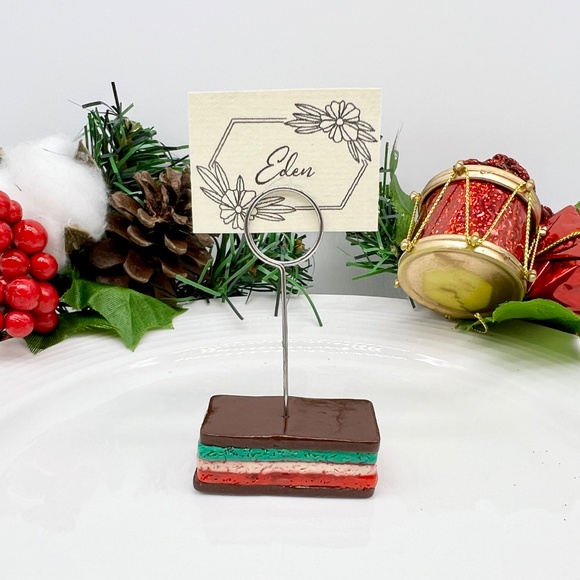 Italian Rainbow Cookie Place Card Holders – Set of 4 | Holiday Table Décor - Picture 4 of 10